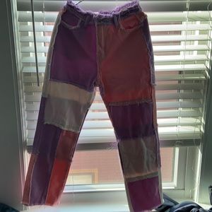 Medium color block jeans